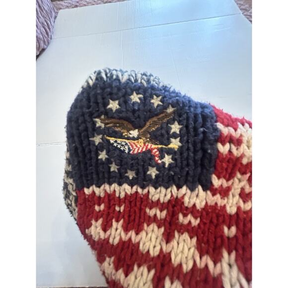AMERICAN LIVING Turtleneck Sweater Size Medium Marled Flag Eagle Knit Patriotic - Picture 7 of 10